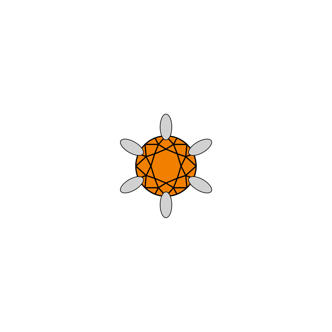 Orange cubic zirconia stud with ray-like prongs in titanium