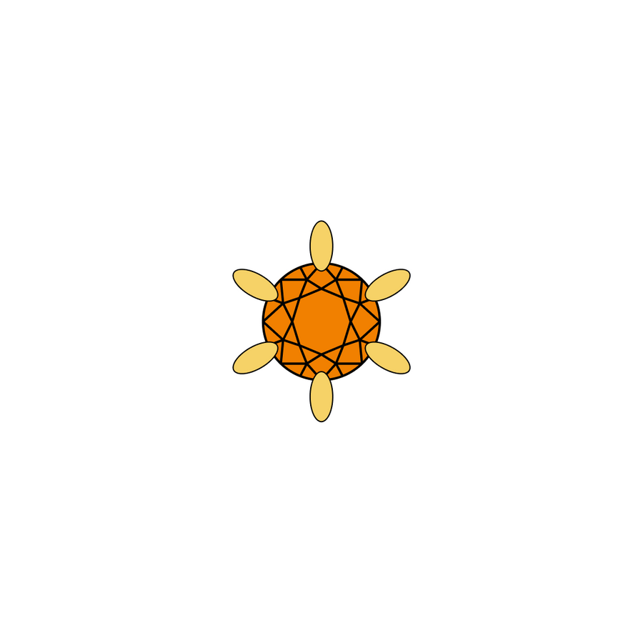 Orange cubic zirconia stud with ray-like prongs in PVD gold titanium