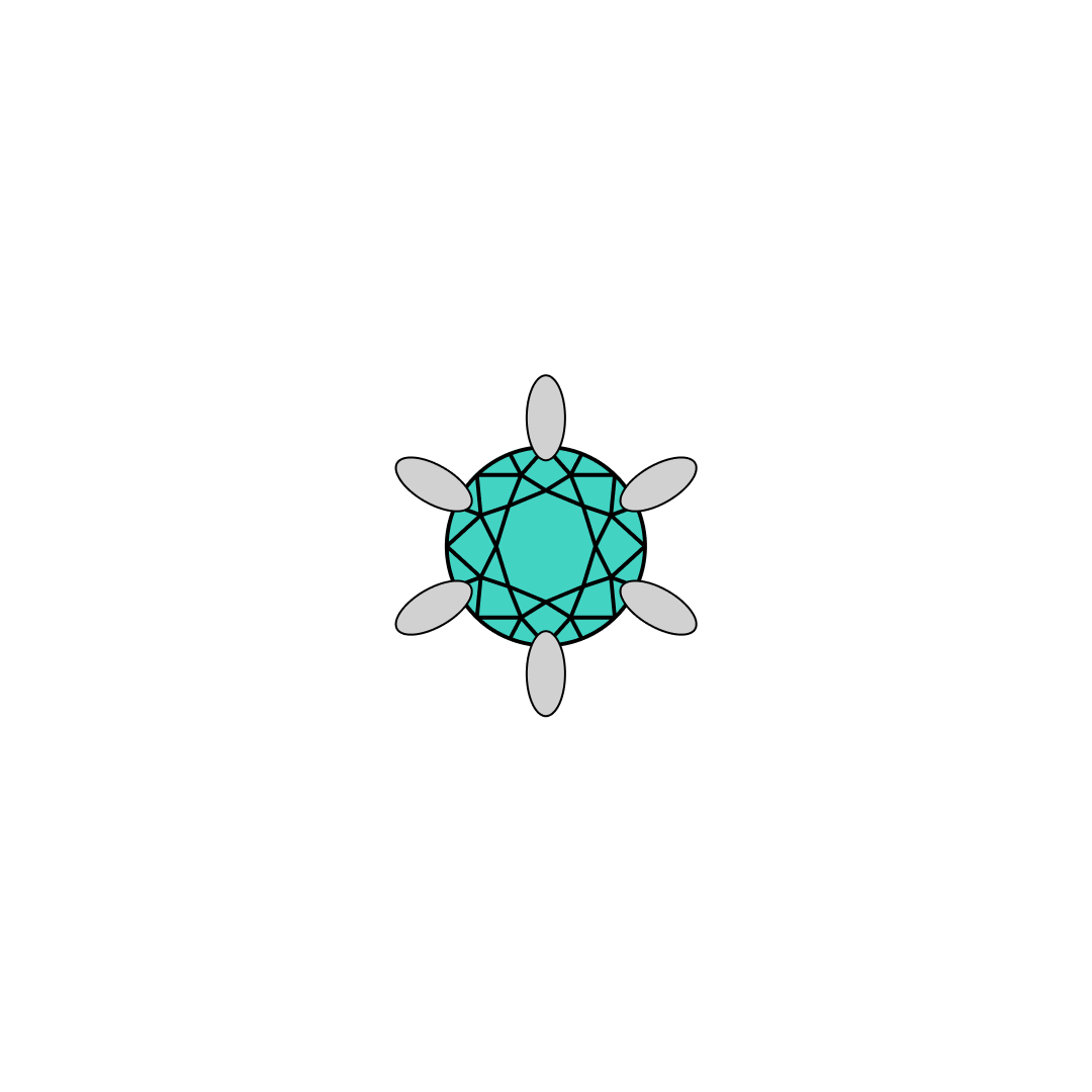 Turquoise cubic zirconia stud with ray-like prongs in titanium